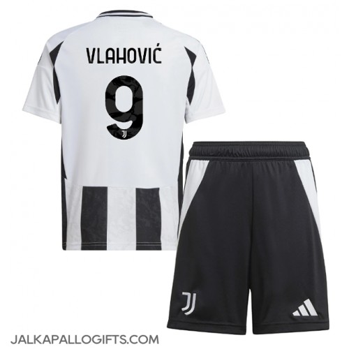 Juventus Dusan Vlahovic #9 Koti Peliasu Lasten 2024-25 Lyhythihainen (+ Lyhyet housut)